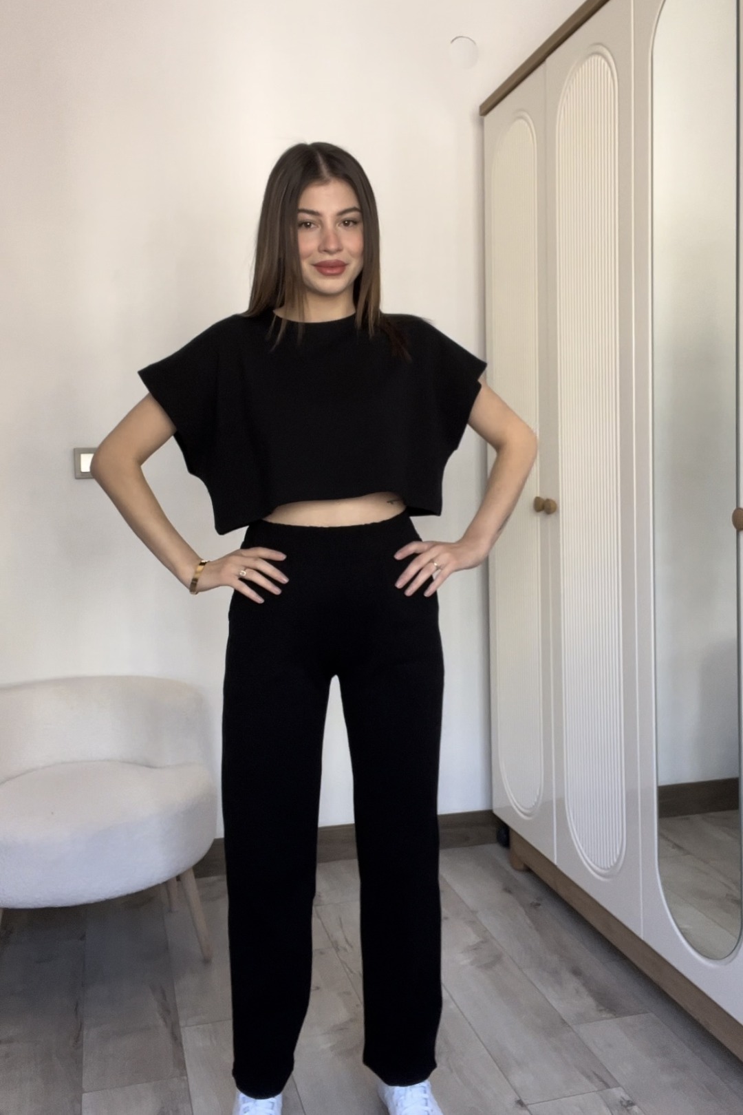 Siyah renk pike kumaş takım